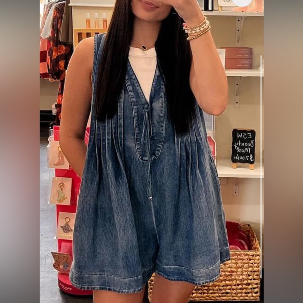 Free People denim Webster romper look alike- small